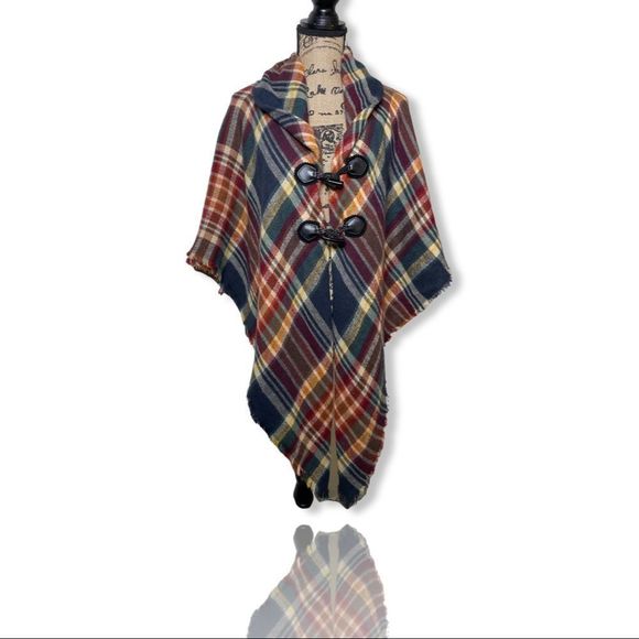 Mix It Sweaters - Mix it plaid scarf cape
